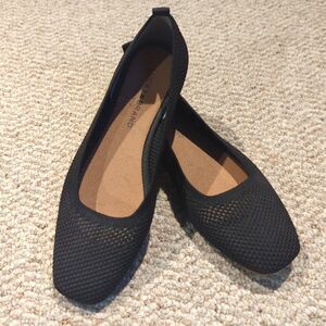 Lucky Brand Daneric Flats Shoes Womens 10M Black Knit Office Career Minimalist